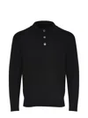 Amaranto Ribbed Button Sweater In Black