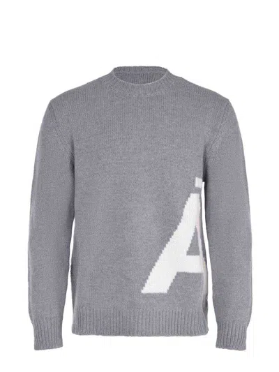 Amaranto Burgundy Sweater In Gray