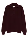 Amaranto Knitted Polo Sweater In Purple
