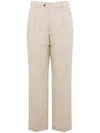 AMARANTO AMARÁNTO ELEGANT BEIGE COTTON PANTS
