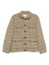 Amaranto Check-print Flap-pocket Coat In Brown