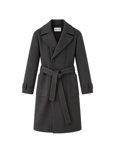 Amaranto Belted Button-fastening Coat In Gray