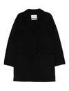 Amaranto Tailored Black Coat With Classic Lapel In Black