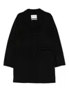 Amaranto Tailored Black Coat With Classic Lapel In Black