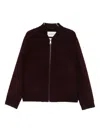 Amaranto Zip-up Bomber Jacket In Burgundy