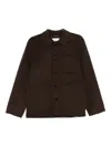 Amaranto Brown Casual Jacket With Structured Collar In Black