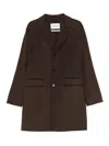 Amaranto Brown Tailored Coat With Notched Lapel In Brown