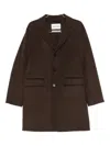 Amaranto Brown Tailored Coat With Notched Lapel In Brown
