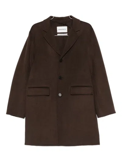 AMARANTO BROWN TAILORED COAT WITH NOTCHED LAPEL