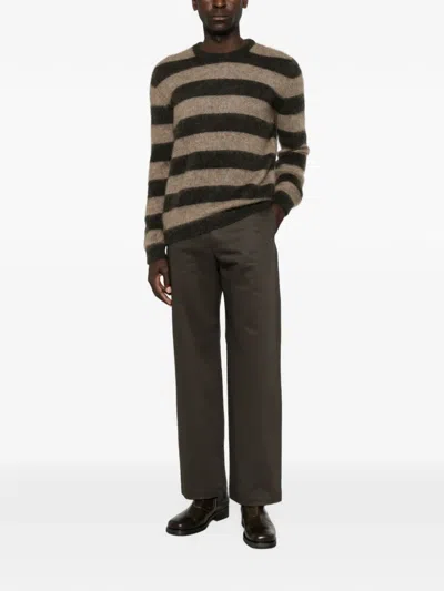 Amaranto Buckled Straight-leg Trousers In Brown