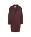 Amaranto Burgundy Cashmere-wool Blend Coat With Classic Notched Collar In Burgundy