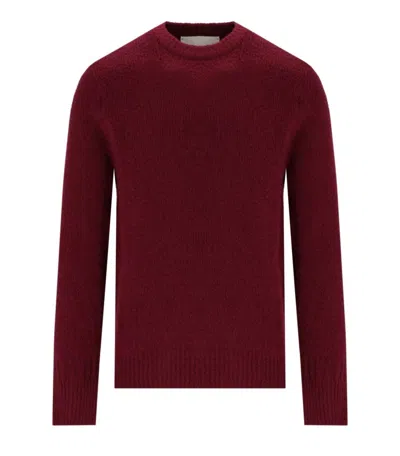 Amaranto Amaránto  Burgundy Crewneck Jumper In Black