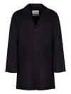 Amaranto Button-fastening Coat In Black