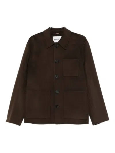 Amaranto Button-fastening Jacket In Blue