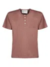 Amaranto Button-placket T-shirt In Brown