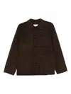 Amaranto Brown Casual Jacket With Structured Collar In Brown