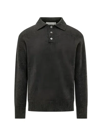 Amaranto Button-collar Sweater In Green