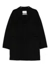 Amaranto Tailored Black Coat With Classic Lapel In Black