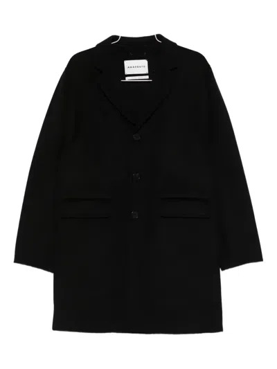 Amaranto Tailored Black Coat With Classic Lapel