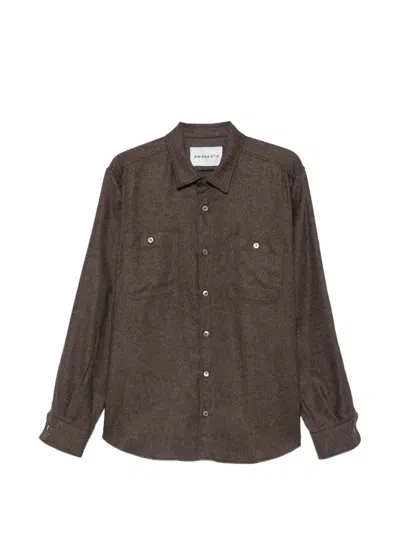 Amaranto Button-fastening Chest-pocket Shirt In Brown