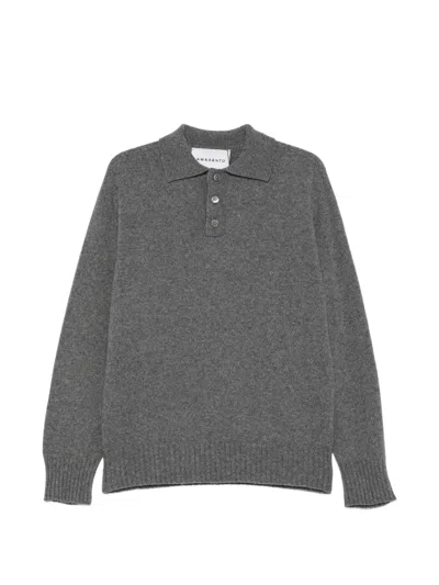 Amaranto Button-fastening Polo Shirt In Gray