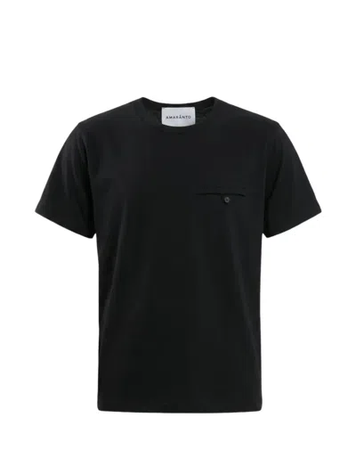 Amaranto Button-pocket T-shirt In Black