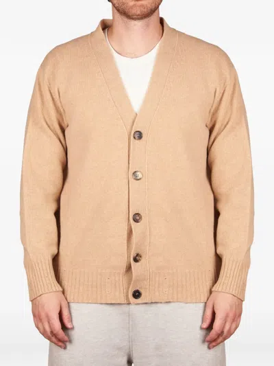 Amaranto Button-up Knitted Cardigan In Neutrals