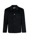 Amaranto Button-up Patch-pocket Jacket In Black