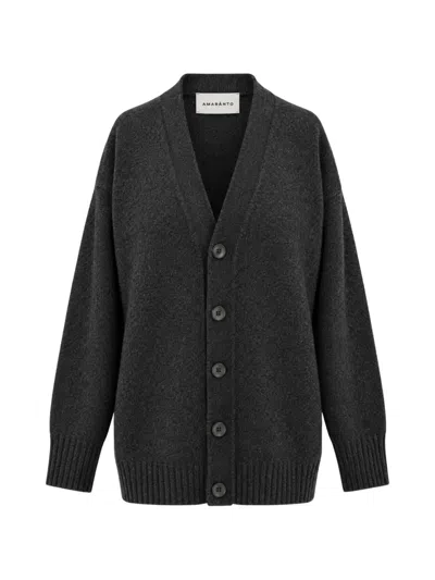 Amaranto Button-up V-neck Cardigan In Gray