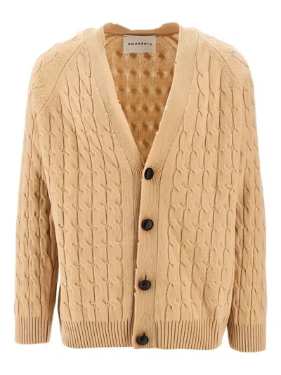 AMARANTO CABLE-KNIT BUTTON CARDIGAN