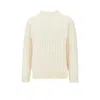 Amaranto Cable Knit Crewneck Sweater In White