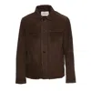 Amaranto Cacao Leather Jacket With Button-down Collar