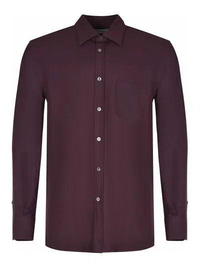 Amaranto Amaranth Shirt Made Of A Wool Blend In Burgundy