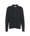 Amaranto Cardigan With Polo Collar And Full Button Closure In Black
