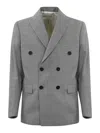 Amaranto Double-breasted Wool Blend Jacket In Gray