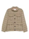 Amaranto Check-print Flap-pocket Coat In Brown