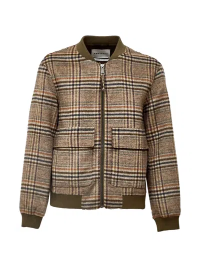 Amaranto Checked Bomber Jacket In Multi
