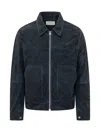 Amaranto Chic Mini Jacket With Zip And Applied Pockets In Notte