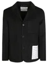 Amaranto Classic Black Jacket With Notched Collar In Black