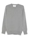 Amaranto Classic Light Grey Crew Neck Sweater In Gray