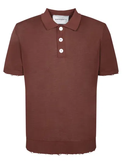 Amaranto Classic Polo Brown T-shirt