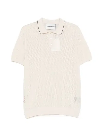 Amaranto Contrasting-trim Polo Shirt In Neutral