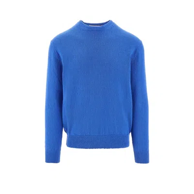 Amaranto Cotton-blend Crewneck Sweater In Blue