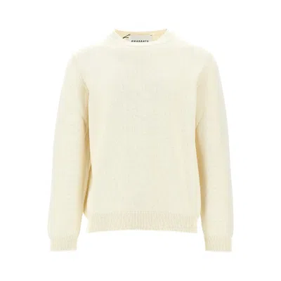 Amaranto Cotton Sweater With Distressed Finishes In Yellow