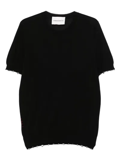 Amaranto Cotton T-shirt In Black