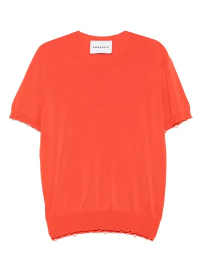 Amaranto Cotton T-shirt In Orange