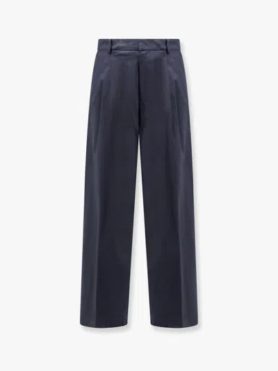 Amaranto Cotton Trouser With Frayed Edges