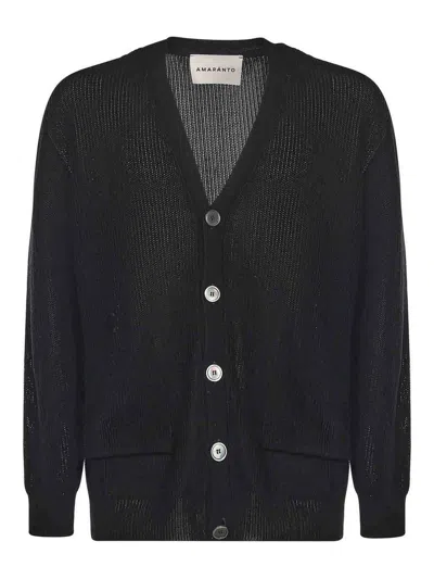 Amaranto Cotton Cardigan In Black