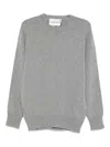 Amaranto Classic Light Grey Crew Neck Sweater In Gray