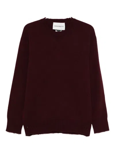 Amaranto Crew-neck Sweater In Red